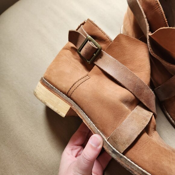 FREE PEOPLE Brown Leather Las Palmas Ankle Boots - Picture 2 of 7